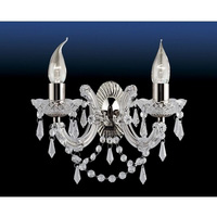 Elegant chrome finish wall chandelier light designed and manufactured in the distinctive Marie There