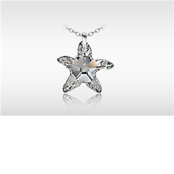 Unbranded 65K Sterling Silver Drop Pendant Star Necklace