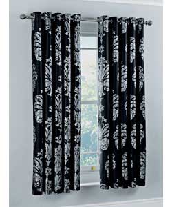 66 x 90in Glamour Damask Lined Pencil Pleat Curtains - Blue