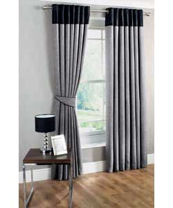 66 x 90in Tweed and Suede Curtains - Granite