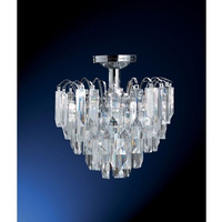 Modernistic ceiling fitting in a polished chrome finish trimmed with clear acrylic prisms. Height - 