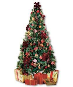6ft 6in Premium Decorated Burgundy Tree
