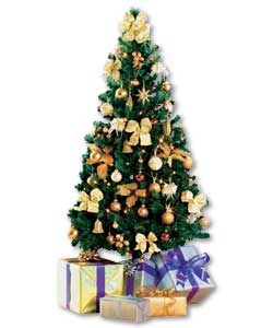 6ft Decorated Gold Tree