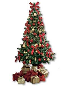 6ft Red and Gold Decorated Christmas Tree