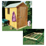 Unbranded 6x4 Wooden 8mm shiplap apex shed with base