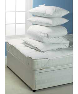 7.5 Tog White Duck Feather Bed in a Bag Set - Double