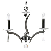 Unbranded 708 3TI - 3 Light Titanium and Crystal Hanging Light