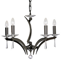 Unbranded 708 5TI - 5 Light Titanium and Crystal Hanging Light