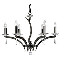 Unbranded 708 6TI - 6 Light Titanium and Crystal Hanging Light