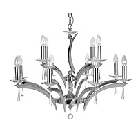 Unbranded 708 84CH - 12 Light Chrome and Crystal Hanging Light