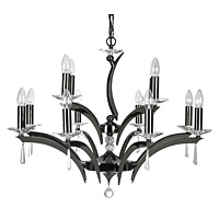 Unbranded 708 84TI - 12 Light Titanium and Crystal Hanging Light