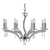 Unbranded 708 8CH - 8 Light Chrome and Crystal Hanging Light