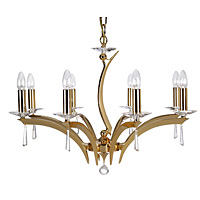 Unbranded 708 8GO - 8 Light Gold and Crystal Hanging Light