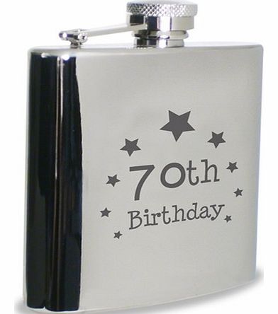 Unbranded 70th Birthday Engraved Hip Flask