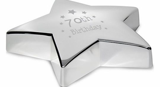 Unbranded 70th Birthday Engraved Star Paperweight