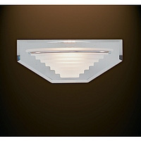 Modern halogen wall washer with a crystal design block on a mirror back plate. Height - 14cm Diamete