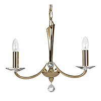 Unbranded 715 3GO - 3 Light Gold and Crystal Hanging Light