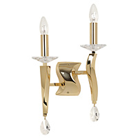 Unbranded 719 2GO - 2 Light Gold and Crystal Wall Light