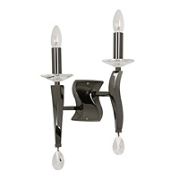 Unbranded 719 2TI - 2 Light Titanium and Crystal Wall Light