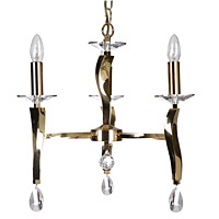 Unbranded 719 3GO - 3 Light Gold and Crystal Hanging Light