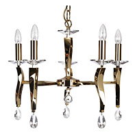 Unbranded 719 5GO - 5 Light Gold and Crystal Hanging Light