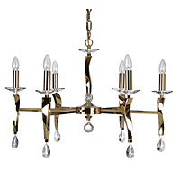 Unbranded 719 6GO - 6 Light Gold and Crystal Hanging Light