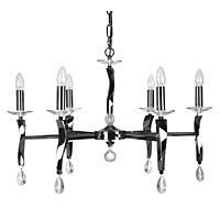 Unbranded 719 6TI - 6 Light Titanium and Crystal Hanging Light