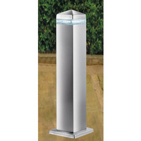 Modern stainless steel exterior bollard light with sixteen white LEDs. This fitting is IP44 rated. H