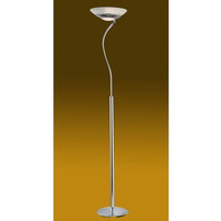 Contemporary halogen polished chrome finish with opal glass diffuser complete with foot dimmer. Heig