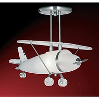 Unbranded 737 - Chrome and Glass Ceiling Light