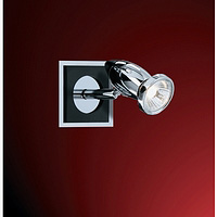 Halogen wall fitting with a black and chrome finish. Height - 9cm Diameter - 9cmProjection - 12cmBul