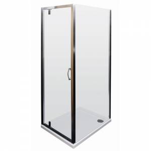 Unbranded 760mm Pivot Door with Side Panel and Shower Tray