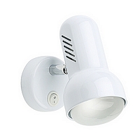 Adjustable white spot light with rocker switch. Diameter - 9cm Projection - 18cmBulb type - ES R80 r