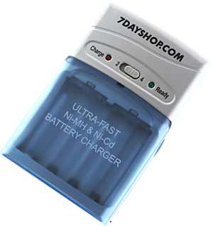 7dayshop Battery Charger - V1000 Super Fast AA/AAA