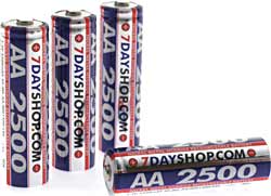 7dayshop Rechargeable Ni-Mh - AA Size (2500mAh) - Pack of 4 with FREE Case - BRAND NEW !