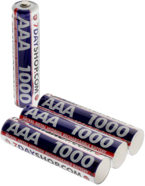 7dayshop Rechargeable Ni-Mh Battery - AAA Size (1000mAh) - Pack of 4