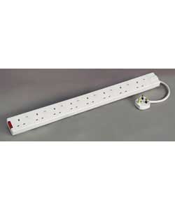 13 amps. Neon power indicator.