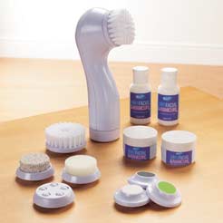 Professional massaging manicure and pedicure unit with 7 attachments.Massages and cleans the