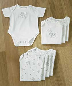 8 Pack Short Sleeved Bodysuits, Newborn