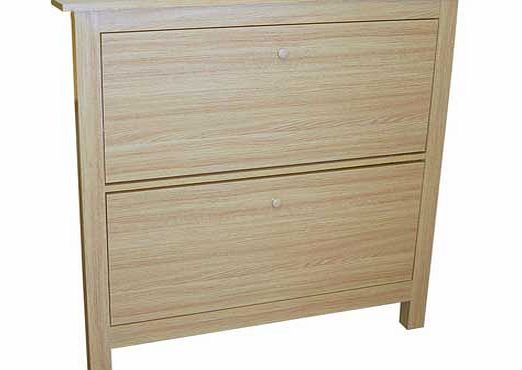 Unbranded 8 Pair Shoe Organiser Cabinet - Oak