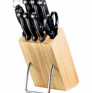 Essential for your home. this eight piece wooden knife block set would complement any contemporary kitchen. Stylish and practical. this fantastic stainless steel set includes all the knives you would need. including a carving and bread knife. Set inc