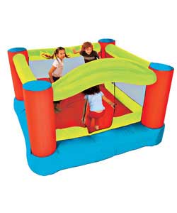 Big 8ft x 8ft airblow bouncy castle.Fully inflates within 2 minutes with the fan included.Safety mes
