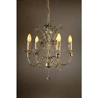 This is a stunning silver chandelier with clear crystal droplets and candle lamp holder dishes. Heig