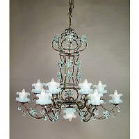 This is a gorgeous classic chandelier with immense detail in both the frame and crystals. Height - 8