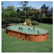 Unbranded 9.15M Steel Wall Wood Effect Oval Pool