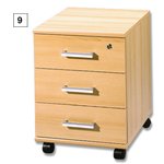 (9) 3 Drawer Pedestal