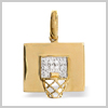 9 Carat Gold 0.05 Ct Diamond Basketball Hoop Pendant
