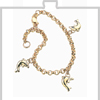 9 Carat Gold Adjustable D For Diamond Dolphin Charm Bracelet
