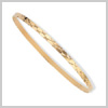 9 Carat Gold Diamond Cut Slave Bangle Round 3mm Flat Band