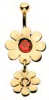 9 Carat Gold Double Daisy Bellybar Attachment